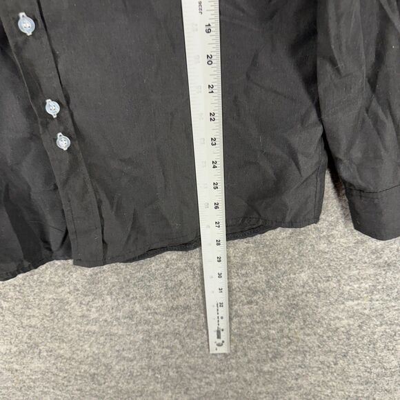 New Unbranded Shirt Men 2XL Black Button Up Collared Long Sleeve Regular Fit - Picture 7 of 8